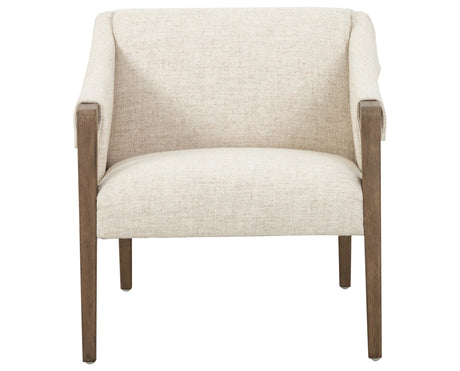 Thames Cream Fabric & Sonoma Coco Leather with Distressed Natural Parawood | Bauer Chair | Valley Ridge Furniture