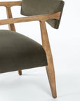 Modern Velvet Loden Fabric with Distressed Nettlewood | Tyler Arm Chair | Valley Ridge Furniture