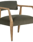 Modern Velvet Loden Fabric with Distressed Nettlewood | Tyler Arm Chair | Valley Ridge Furniture