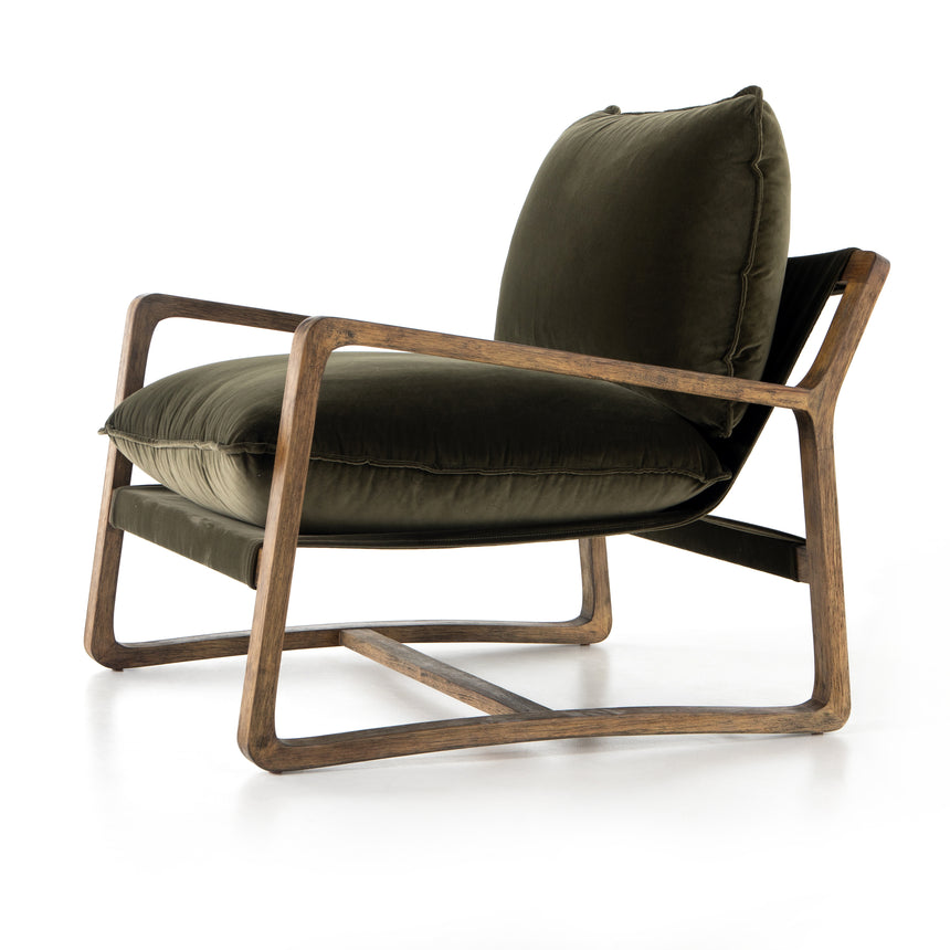 Surrey Olive Fabric with Toasted Umber Parawood | Ace Chair | Valley Ridge Furniture