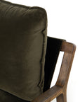 Surrey Olive Fabric with Toasted Umber Parawood | Ace Chair | Valley Ridge Furniture