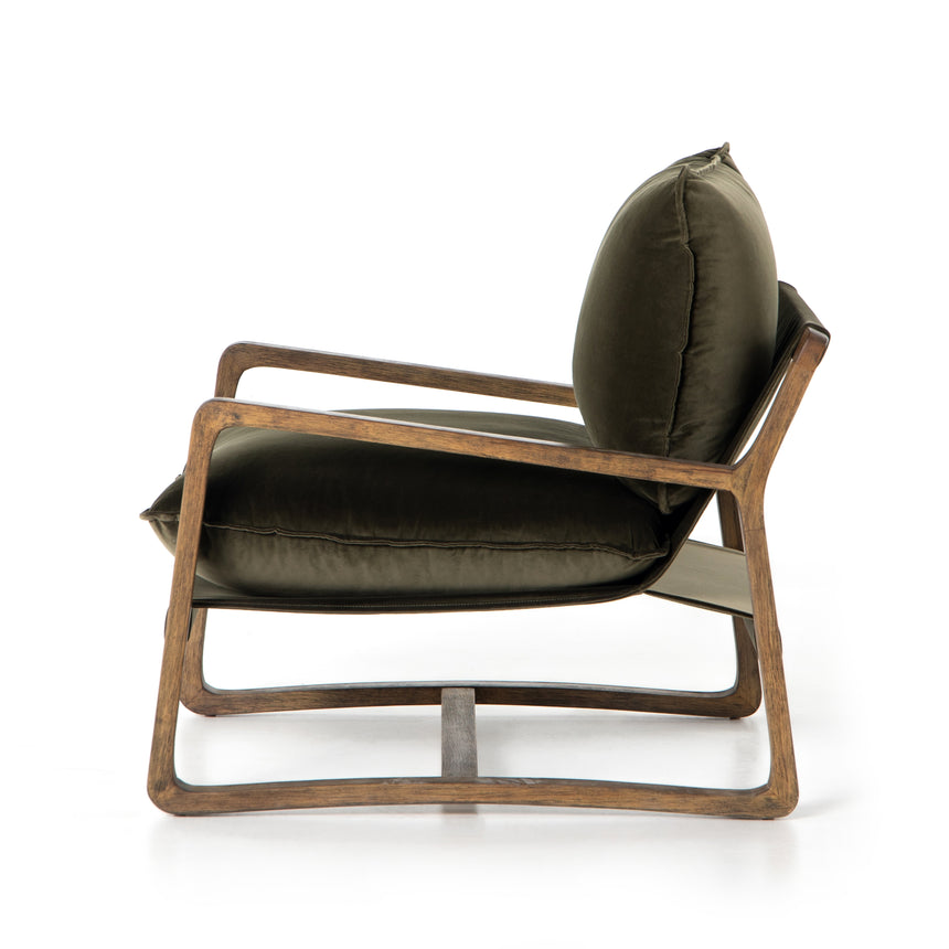 Surrey Olive Fabric with Toasted Umber Parawood | Ace Chair | Valley Ridge Furniture