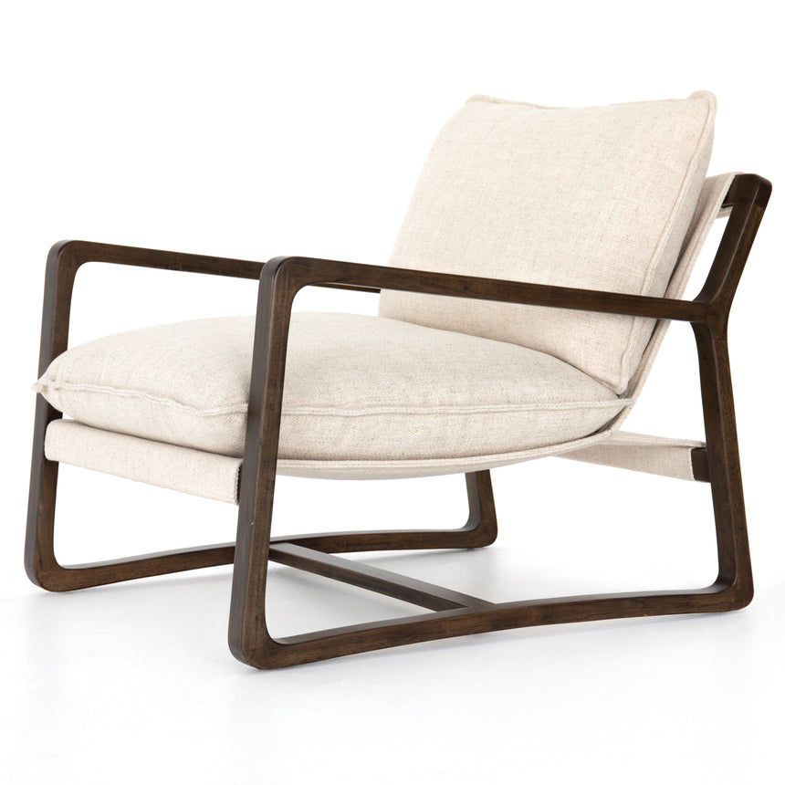 Thames Cream Fabric with Burnt Parawood | Ace Chair | Valley Ridge Furniture