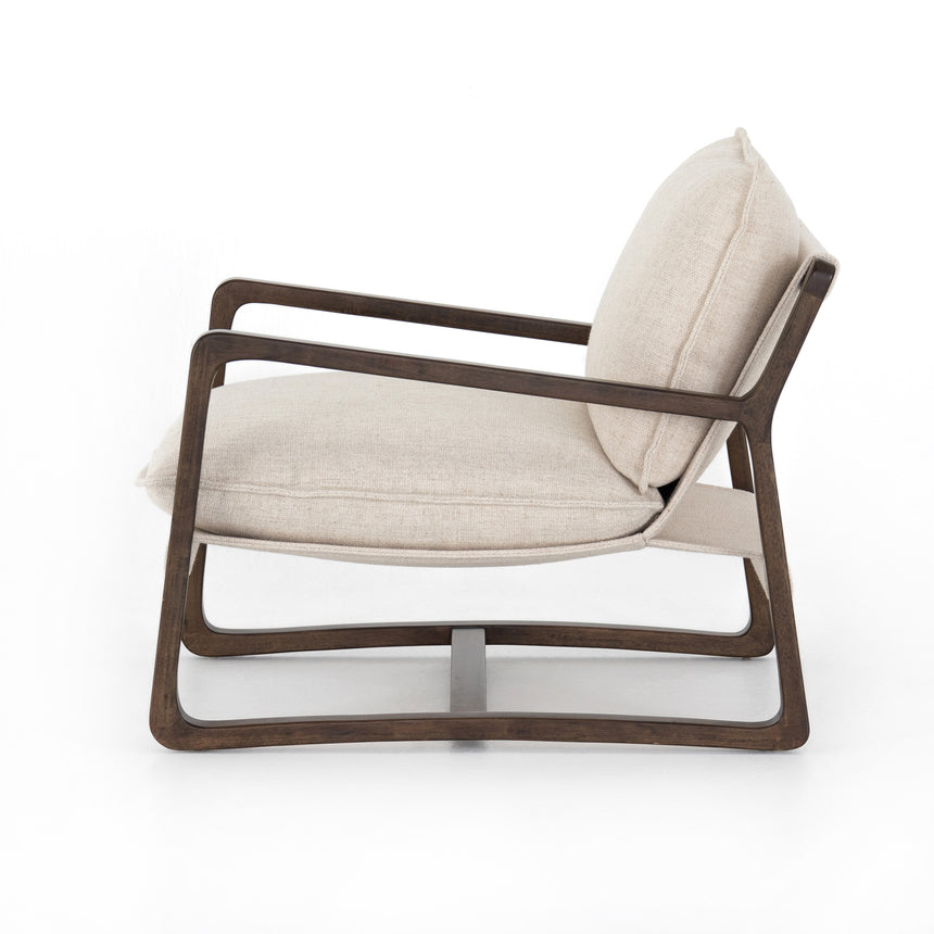 Thames Cream Fabric with Burnt Parawood | Ace Chair | Valley Ridge Furniture