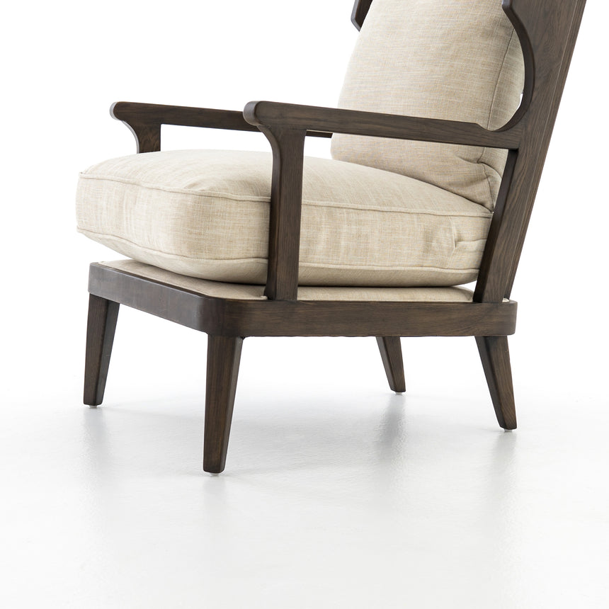 Cambric Ivory Fabric & Burnt Umber Parawood | Lennon Chair | Valley Ridge Furniture