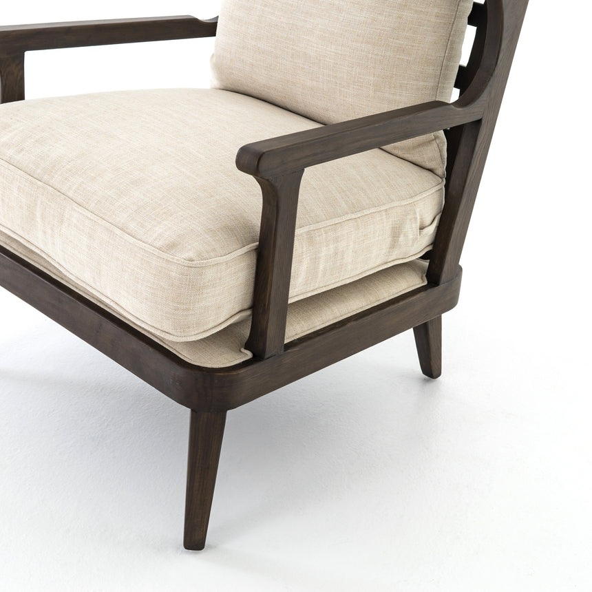Cambric Ivory Fabric & Burnt Umber Parawood | Lennon Chair | Valley Ridge Furniture