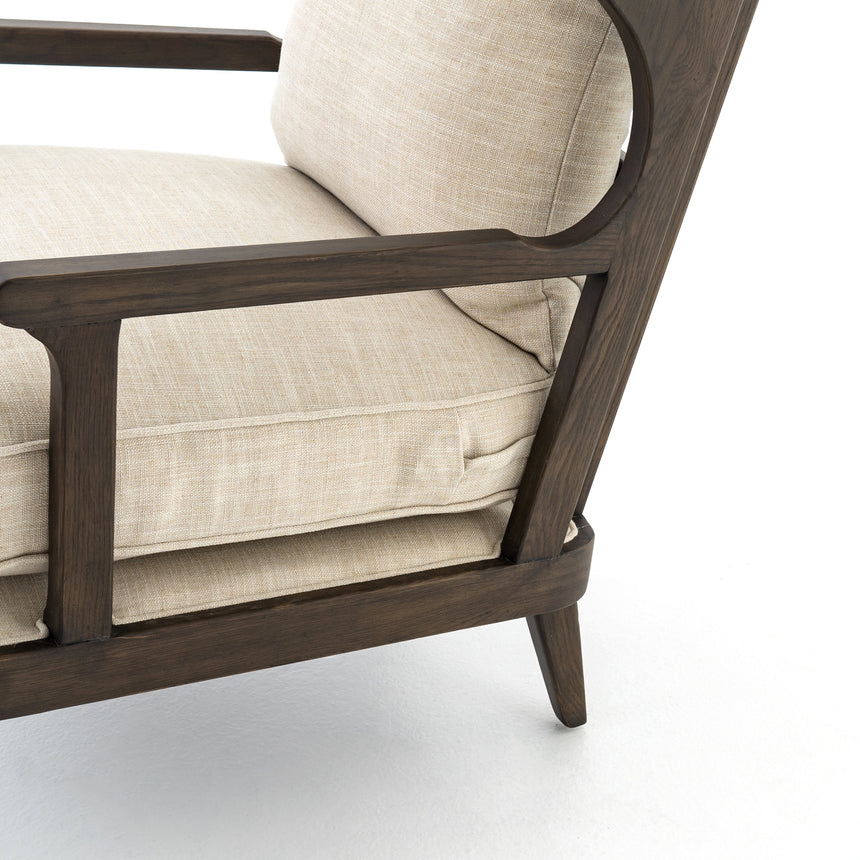Cambric Ivory Fabric & Burnt Umber Parawood | Lennon Chair | Valley Ridge Furniture