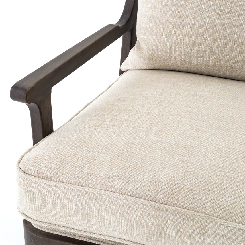 Cambric Ivory Fabric & Burnt Umber Parawood | Lennon Chair | Valley Ridge Furniture