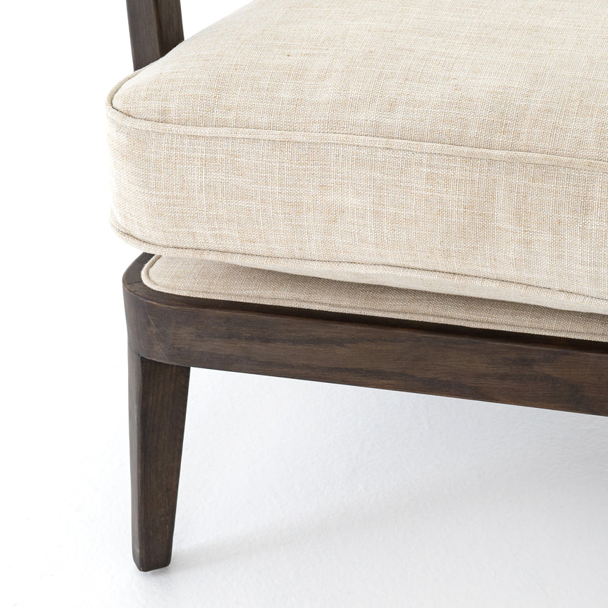 Cambric Ivory Fabric & Burnt Umber Parawood | Lennon Chair | Valley Ridge Furniture