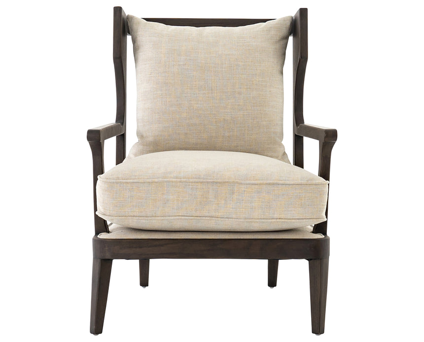 Cambric Ivory Fabric & Burnt Umber Parawood | Lennon Chair | Valley Ridge Furniture