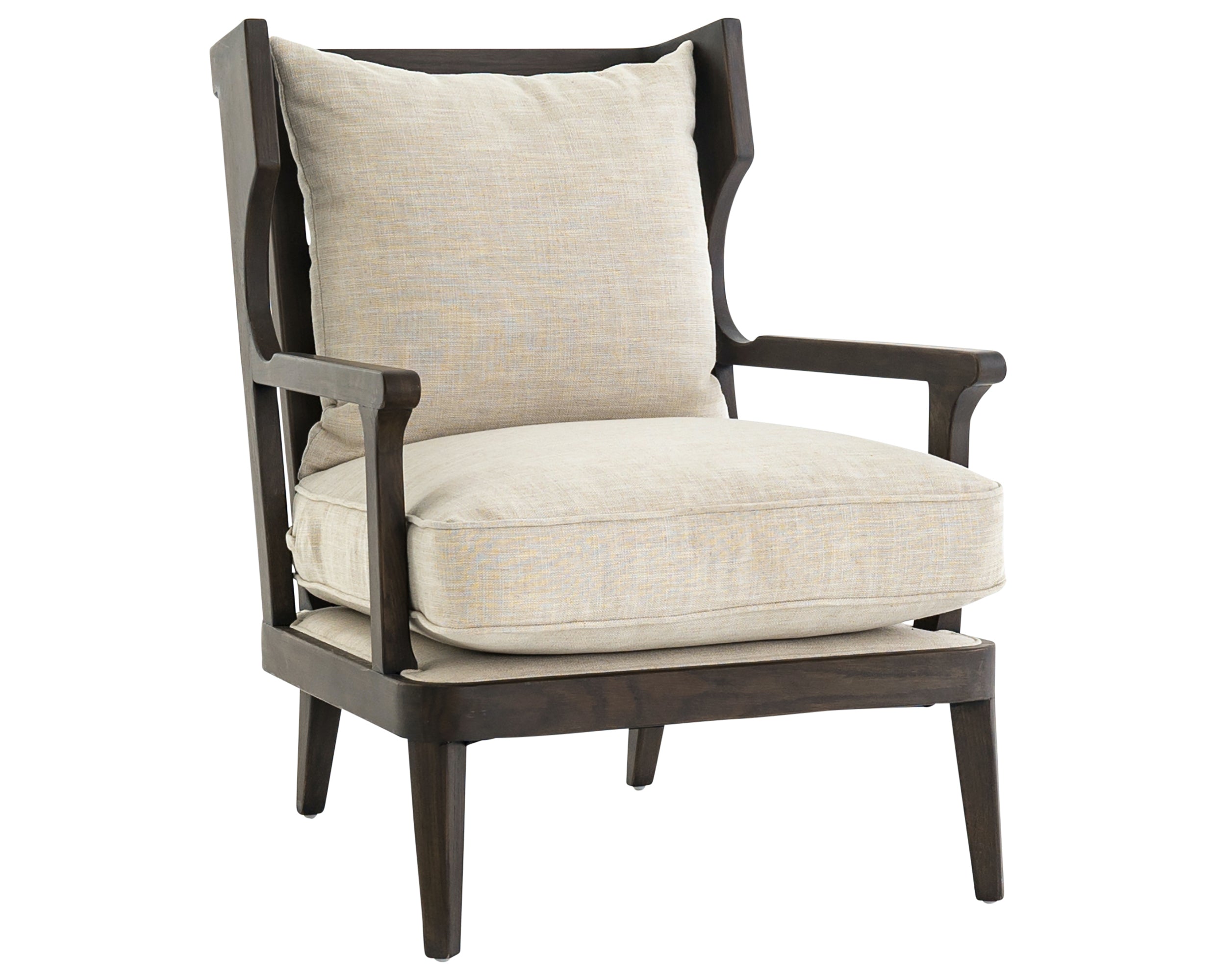 Cambric Ivory Fabric &amp; Burnt Umber Parawood | Lennon Chair | Valley Ridge Furniture