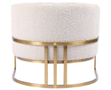 Knoll Natural Fabric with Satin Brass Stainless Steel | Corbin Chair | Valley Ridge Furniture