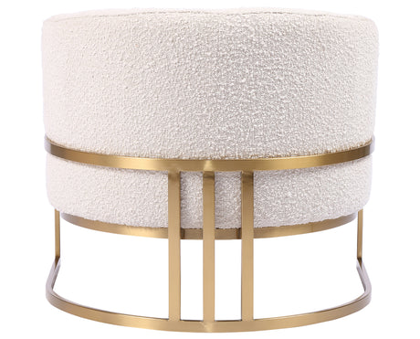 Knoll Natural Fabric with Satin Brass Stainless Steel | Corbin Chair | Valley Ridge Furniture