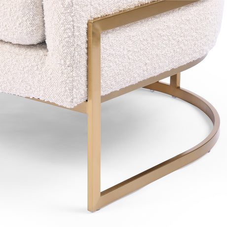 Knoll Natural Fabric with Satin Brass Stainless Steel | Corbin Chair | Valley Ridge Furniture