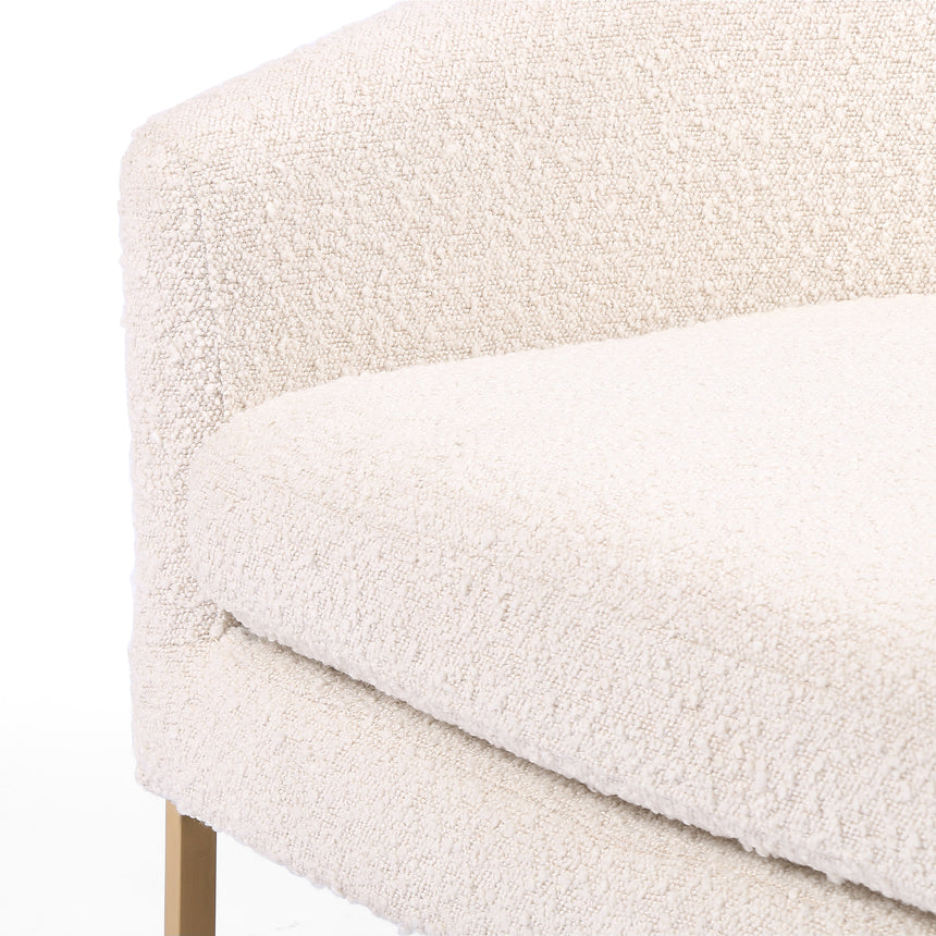 Knoll Natural Fabric with Satin Brass Stainless Steel | Corbin Chair | Valley Ridge Furniture