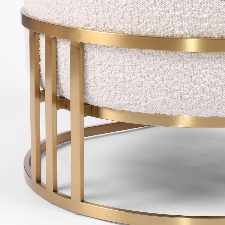 Knoll Natural Fabric with Satin Brass Stainless Steel | Corbin Chair | Valley Ridge Furniture