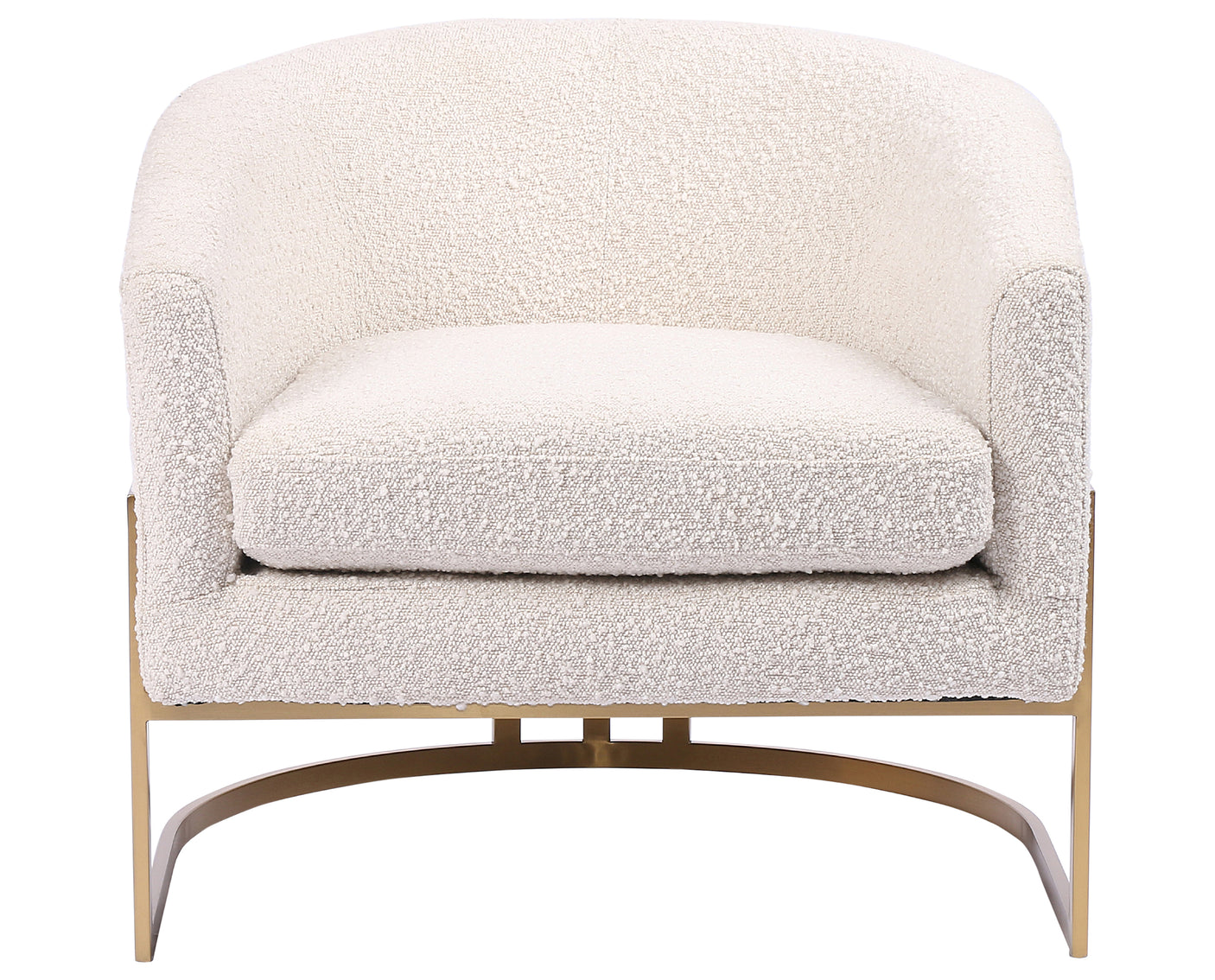Knoll Natural Fabric with Satin Brass Stainless Steel | Corbin Chair | Valley Ridge Furniture