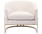 Knoll Natural Fabric with Satin Brass Stainless Steel | Corbin Chair | Valley Ridge Furniture
