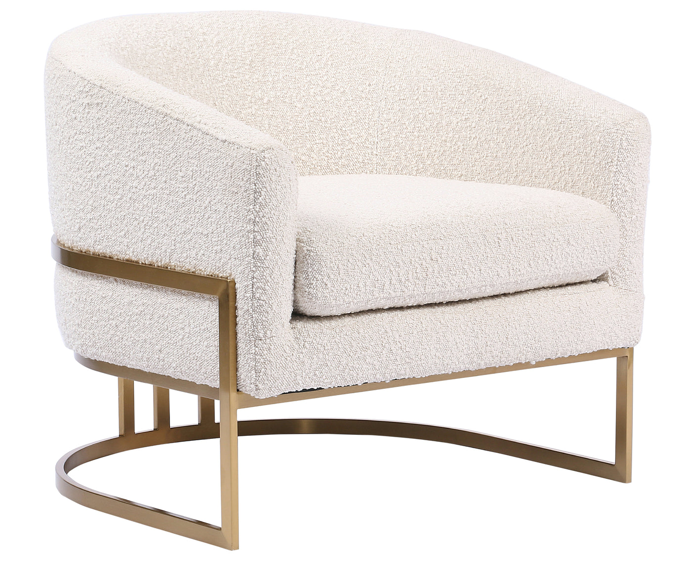 Knoll Natural Fabric with Satin Brass Stainless Steel | Corbin Chair | Valley Ridge Furniture