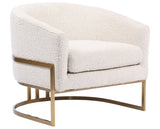 Knoll Natural Fabric with Satin Brass Stainless Steel | Corbin Chair | Valley Ridge Furniture