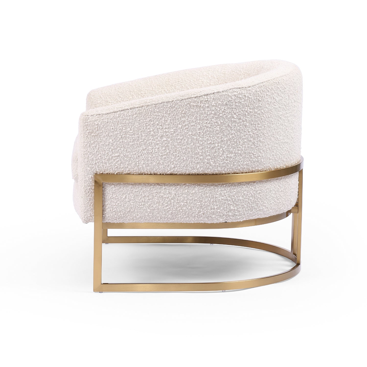 Knoll Natural Fabric with Satin Brass Stainless Steel | Corbin Chair | Valley Ridge Furniture