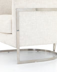 Dover Crescent Fabric with Polished Silver Stainless Steel | Brighton Chair | Valley Ridge Furniture