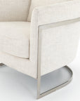 Dover Crescent Fabric with Polished Silver Stainless Steel | Brighton Chair | Valley Ridge Furniture