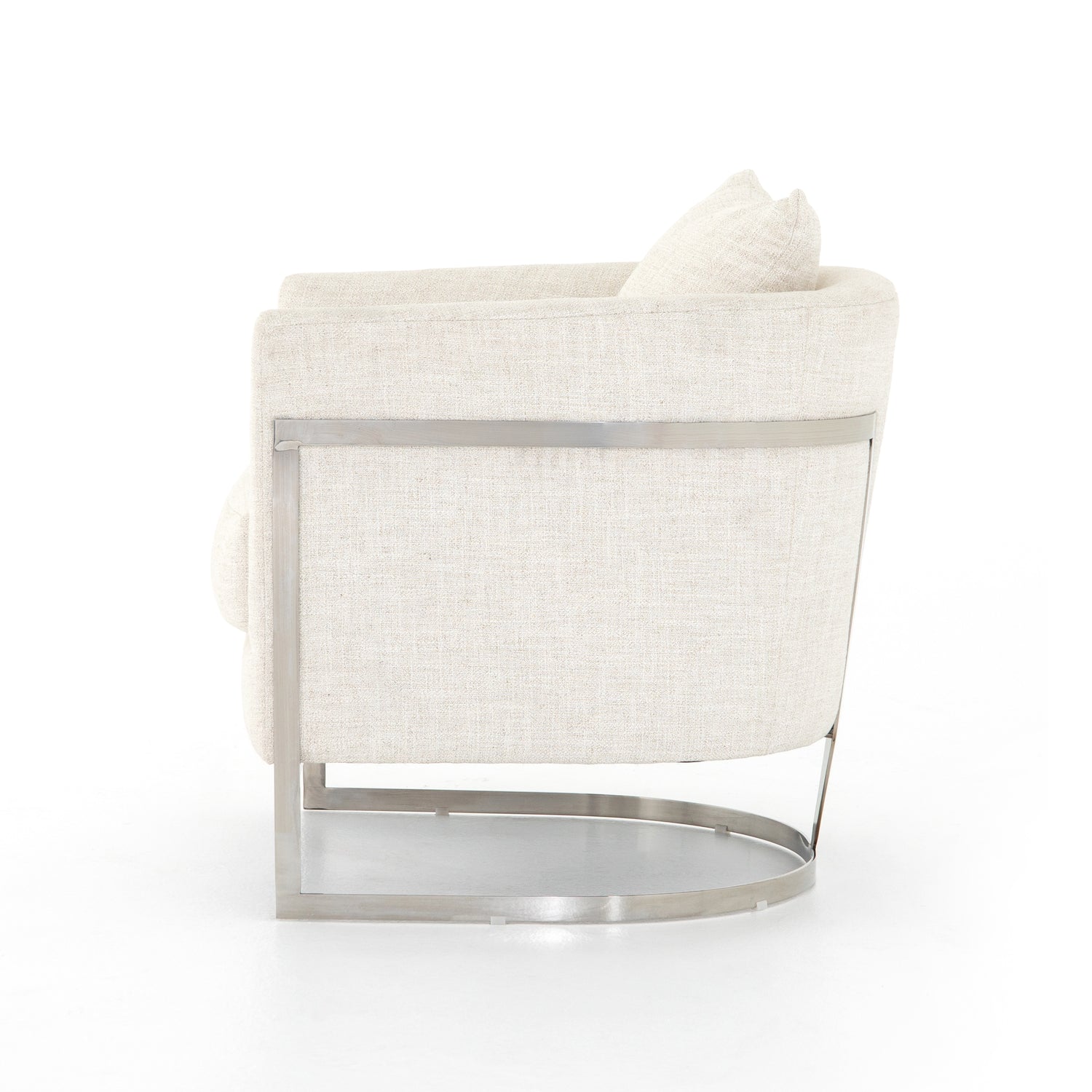 Dover Crescent Fabric with Polished Silver Stainless Steel | Brighton Chair | Valley Ridge Furniture