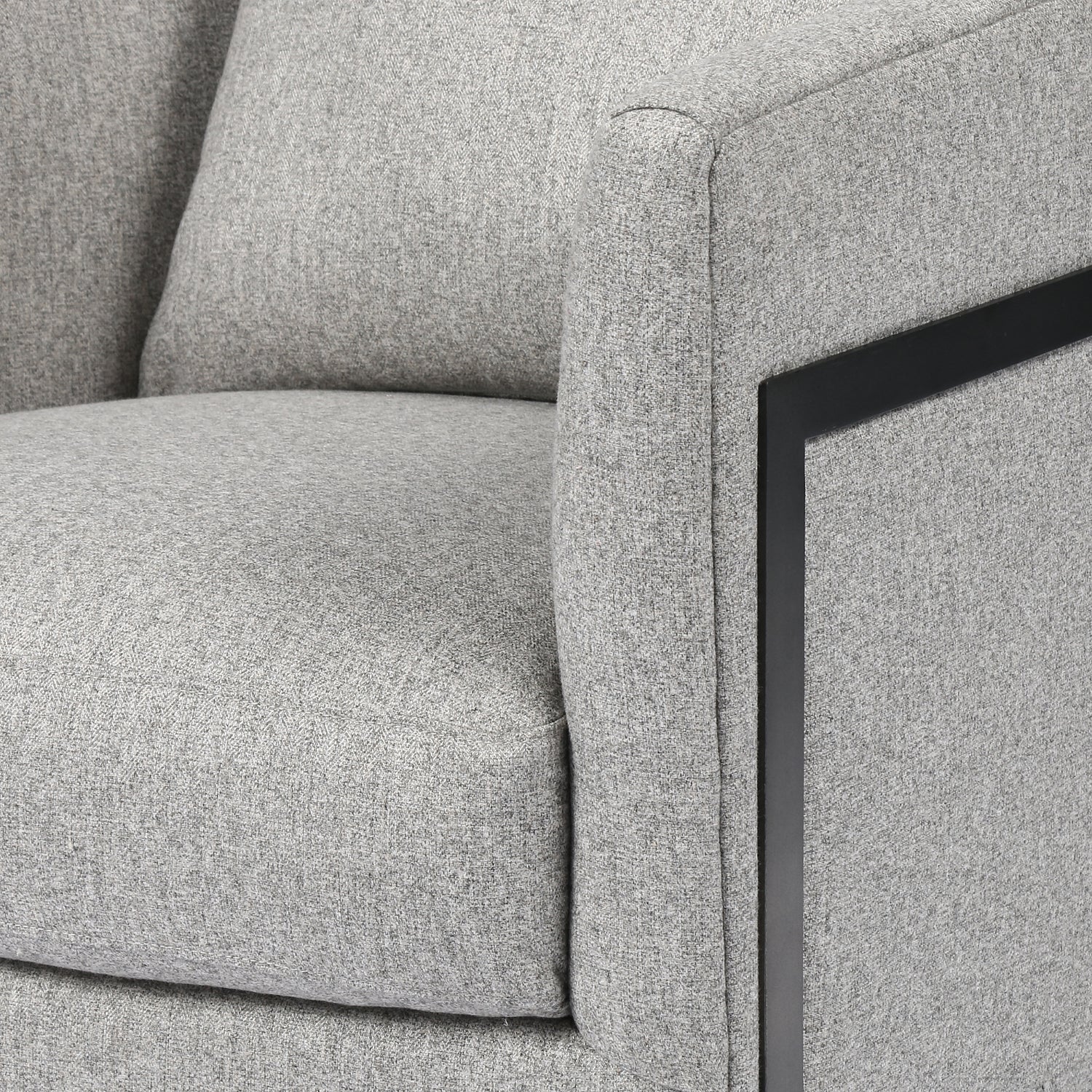 Orly Natural Fabric with Carbon Black Stainless Steel | Brighton Chair | Valley Ridge Furniture