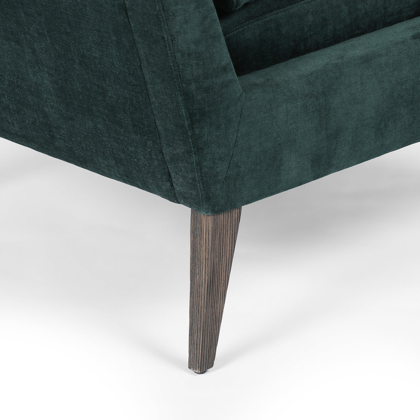 Emerald Worn Velvet Fabric with Sienna Brown Oak | Olson Chair | Valley Ridge Furniture