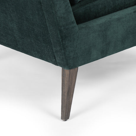 Emerald Worn Velvet Fabric with Sienna Brown Oak | Olson Chair | Valley Ridge Furniture