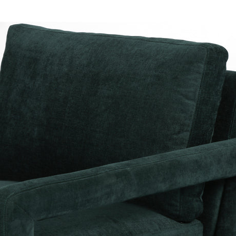 Emerald Worn Velvet Fabric with Sienna Brown Oak | Olson Chair | Valley Ridge Furniture