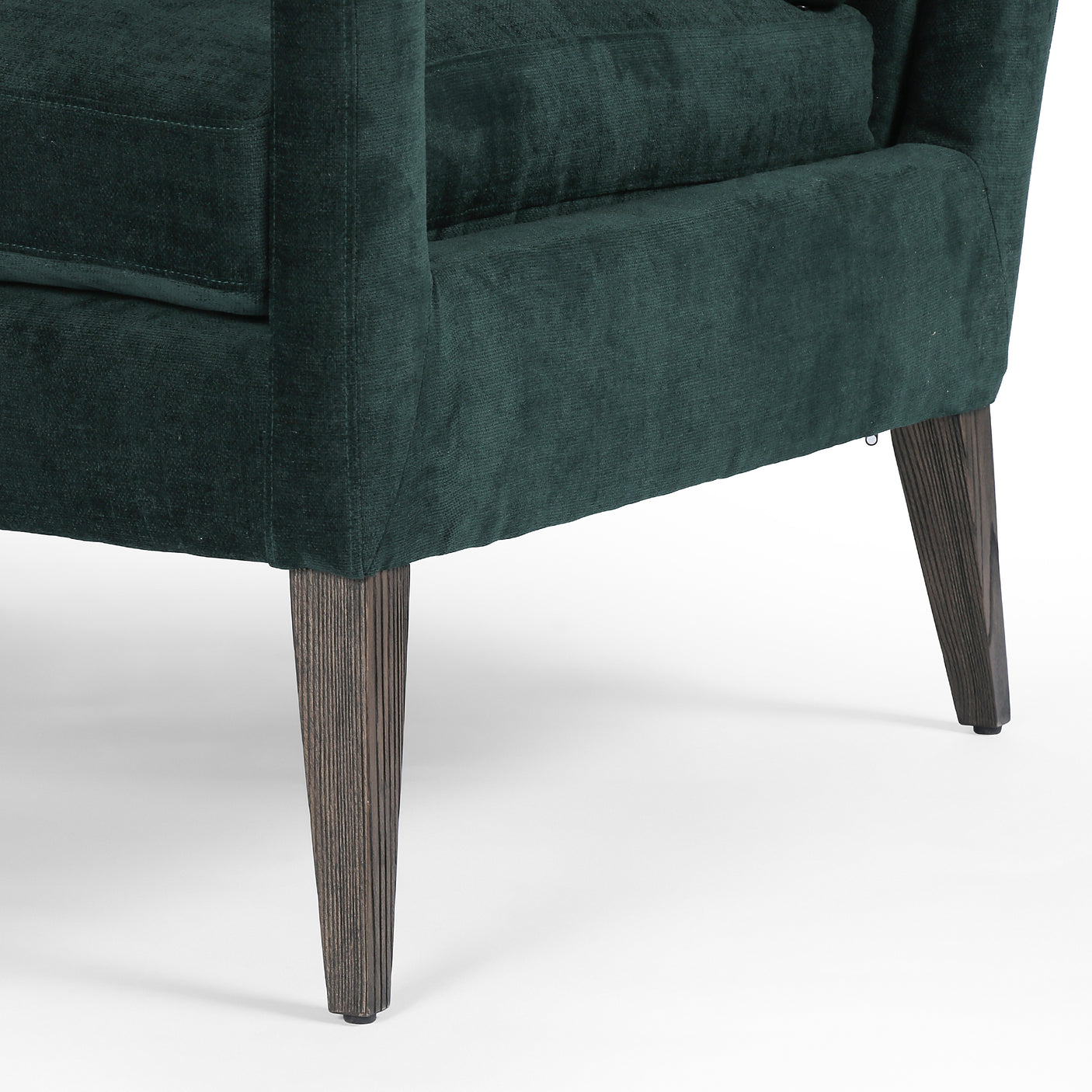 Emerald Worn Velvet Fabric with Sienna Brown Oak | Olson Chair | Valley Ridge Furniture