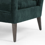 Emerald Worn Velvet Fabric with Sienna Brown Oak | Olson Chair | Valley Ridge Furniture