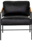 Sonoma Black Leather & Toasted Oak with Carbon Black Stainless Steel | Rowen Chair | Valley Ridge Furniture