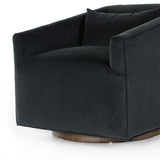 Modern Velvet Smoke Fabric with Burnt Sepia Banak | York Swivel Chair | Valley Ridge Furniture