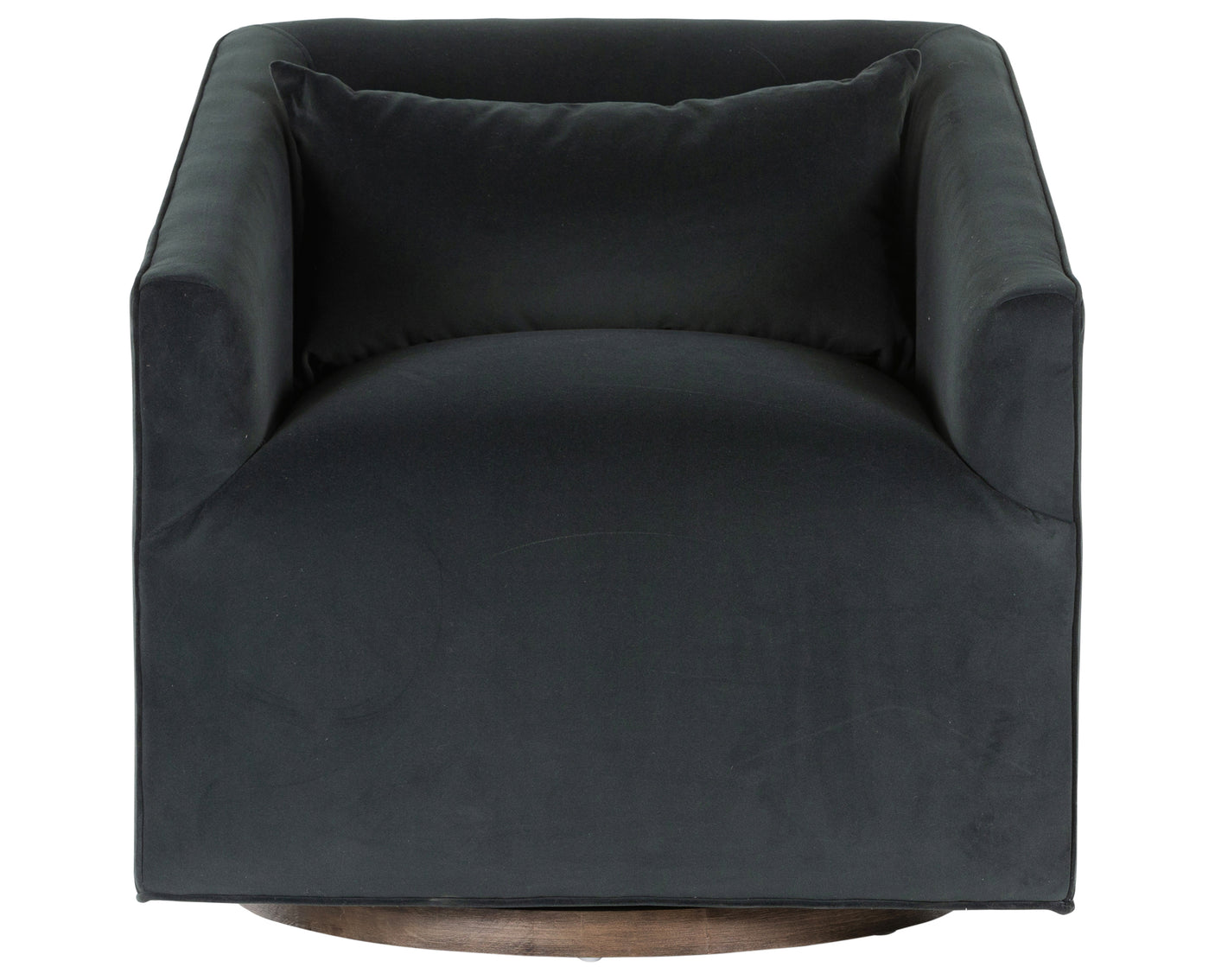 Modern Velvet Smoke Fabric with Burnt Sepia Banak | York Swivel Chair | Valley Ridge Furniture