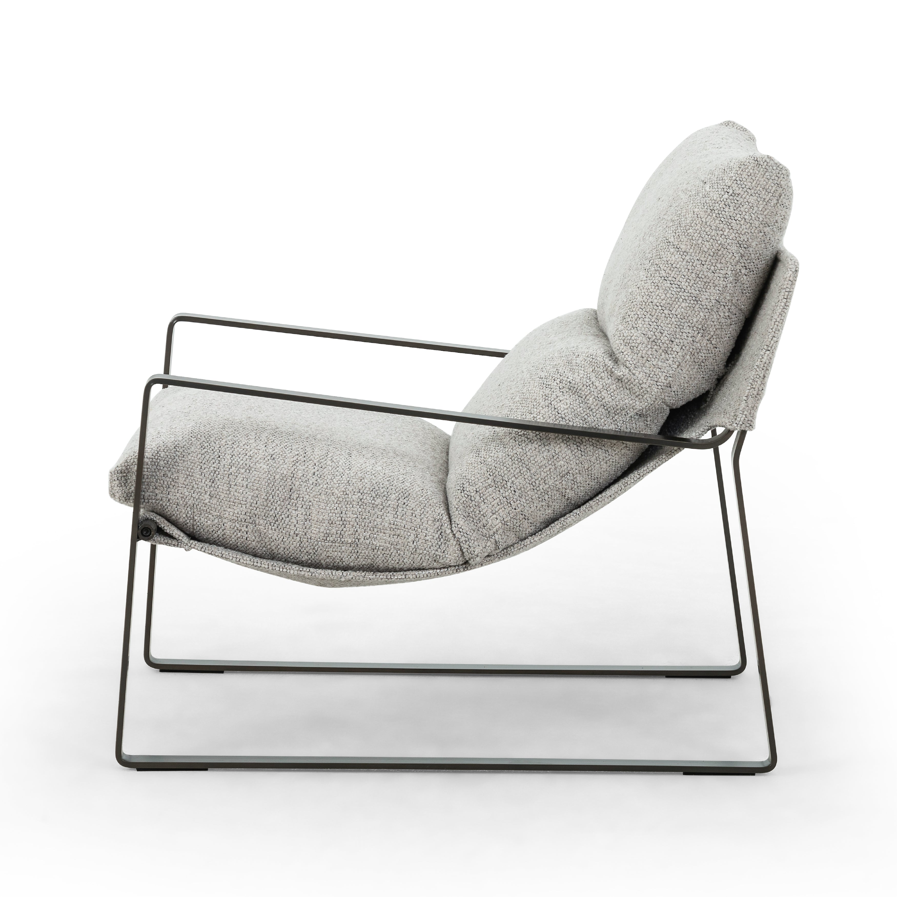 Merino Porcelain Fabric with Gunmetal Iron | Emmett Sling Chair | Valley Ridge Furniture