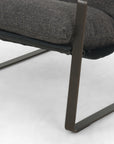 Thames Ash Fabric & Umber Black Leather with Bronze Gunmetal Iron | Emmett Sling Chair | Valley Ridge Furniture