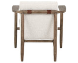 Knoll Natural Fabric & Distressed Natural Parawood with Dakota Tobacco Leather | Arnett Chair | Valley Ridge Furniture
