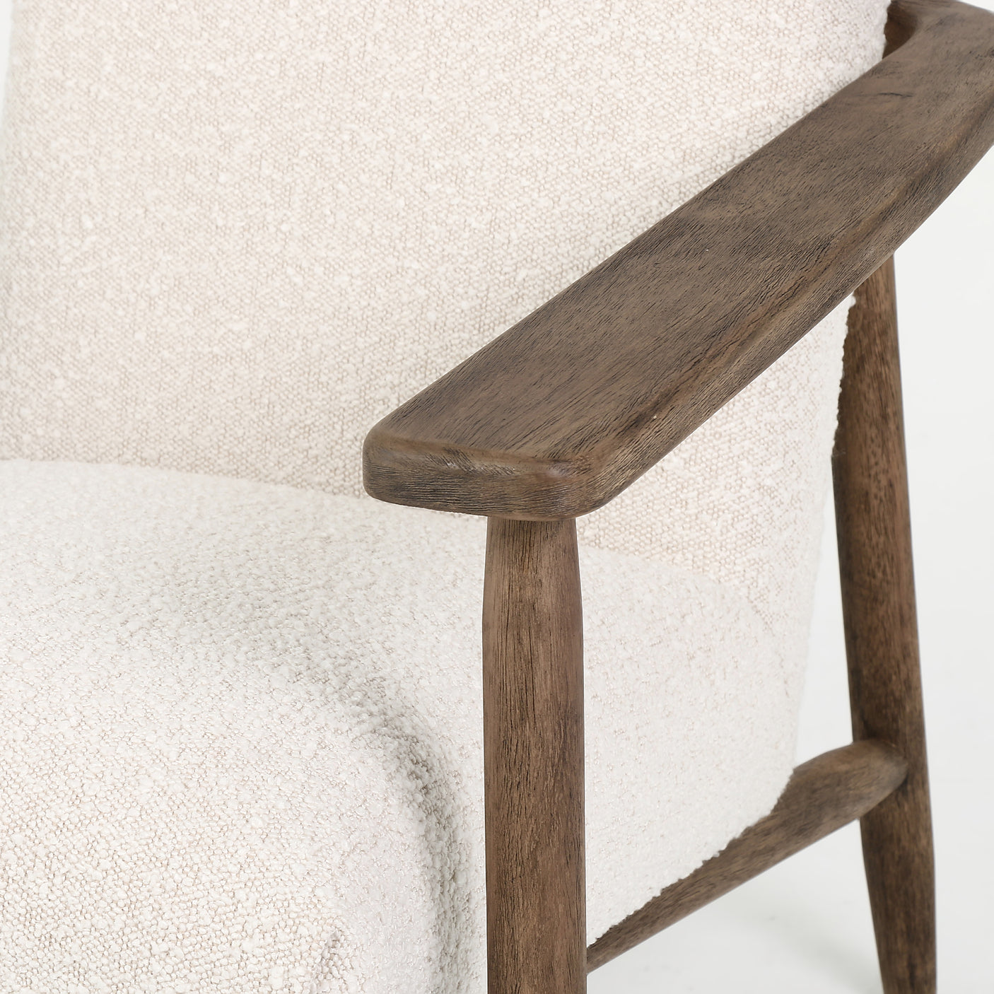 Knoll Natural Fabric & Distressed Natural Parawood with Dakota Tobacco Leather | Arnett Chair | Valley Ridge Furniture