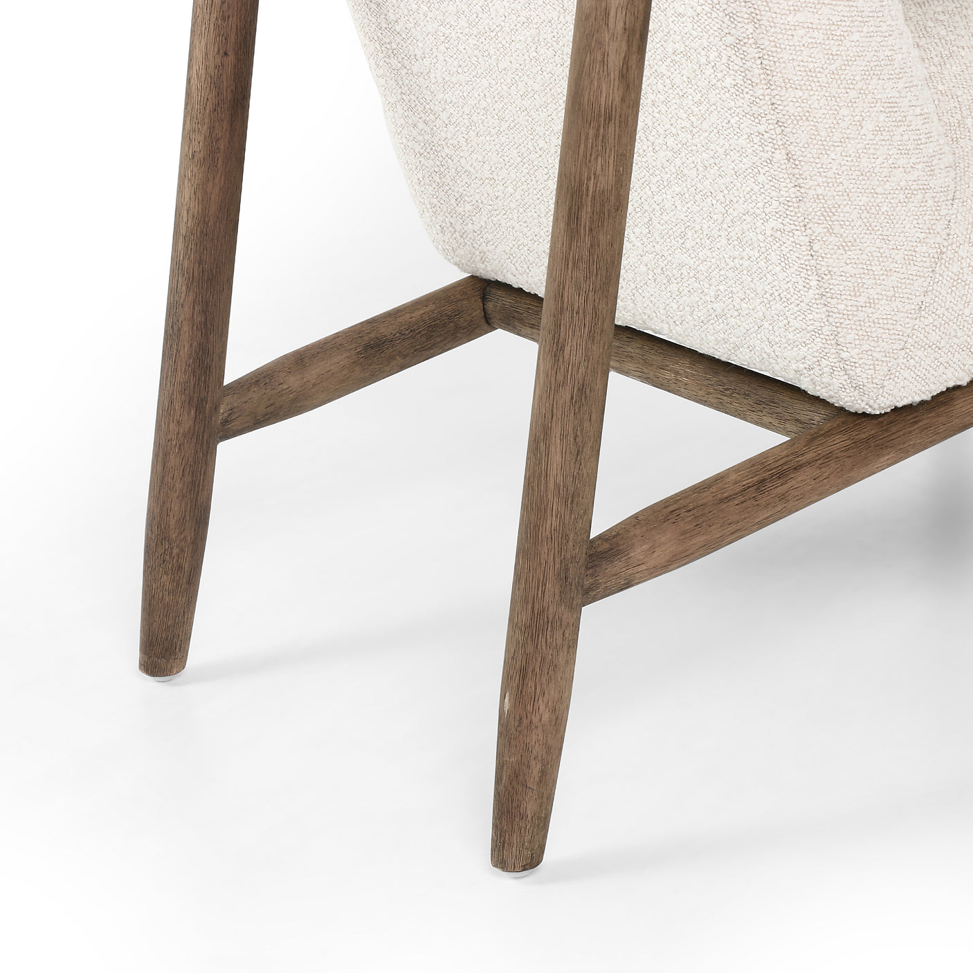 Knoll Natural Fabric & Distressed Natural Parawood with Dakota Tobacco Leather | Arnett Chair | Valley Ridge Furniture