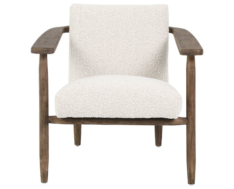 Knoll Natural Fabric & Distressed Natural Parawood with Dakota Tobacco Leather | Arnett Chair | Valley Ridge Furniture