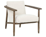 Knoll Natural Fabric & Distressed Natural Parawood with Dakota Tobacco Leather | Arnett Chair | Valley Ridge Furniture