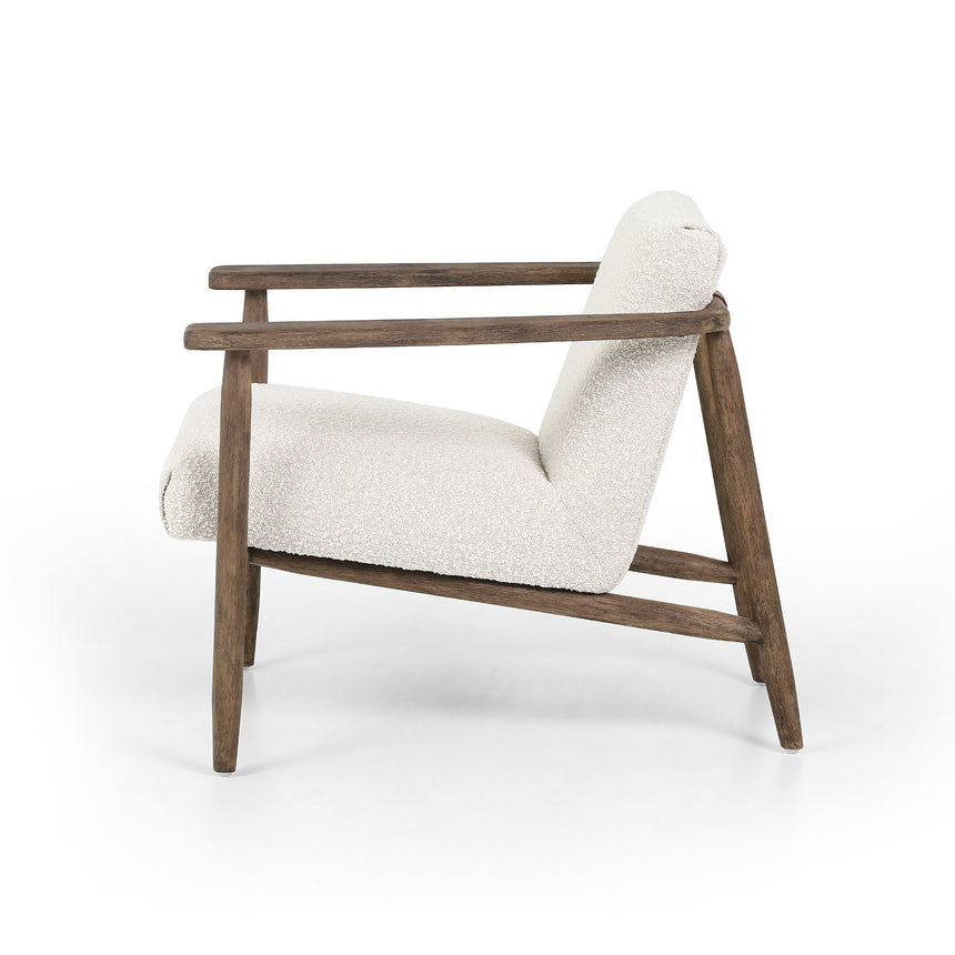 Knoll Natural Fabric & Distressed Natural Parawood with Dakota Tobacco Leather | Arnett Chair | Valley Ridge Furniture