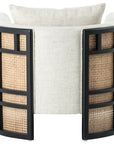 Thames Cream Fabric and Natural Cane with Brushed Ebony Parawood | June Chair | Valley Ridge Furniture