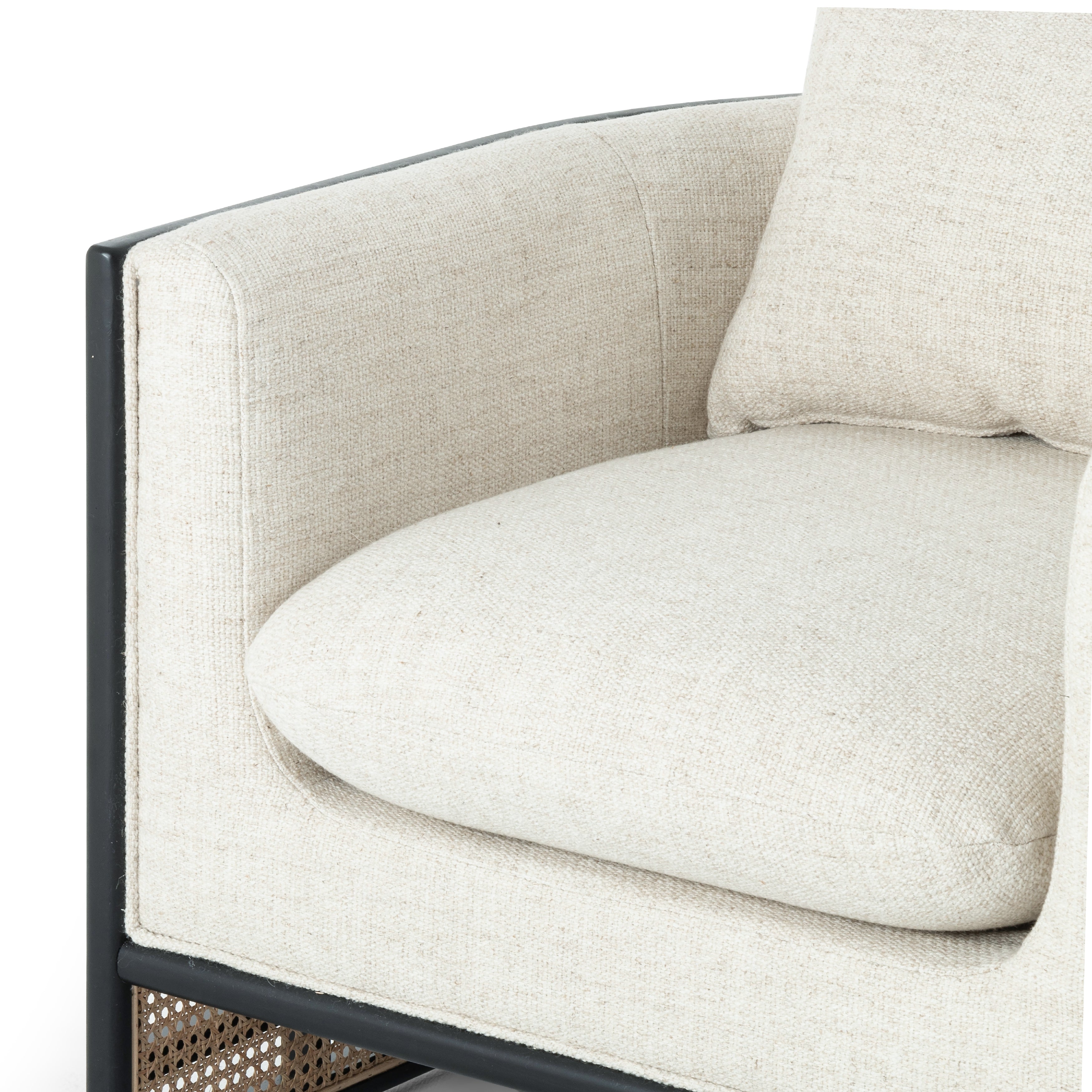 Thames Cream Fabric and Natural Cane with Brushed Ebony Parawood | June Chair | Valley Ridge Furniture