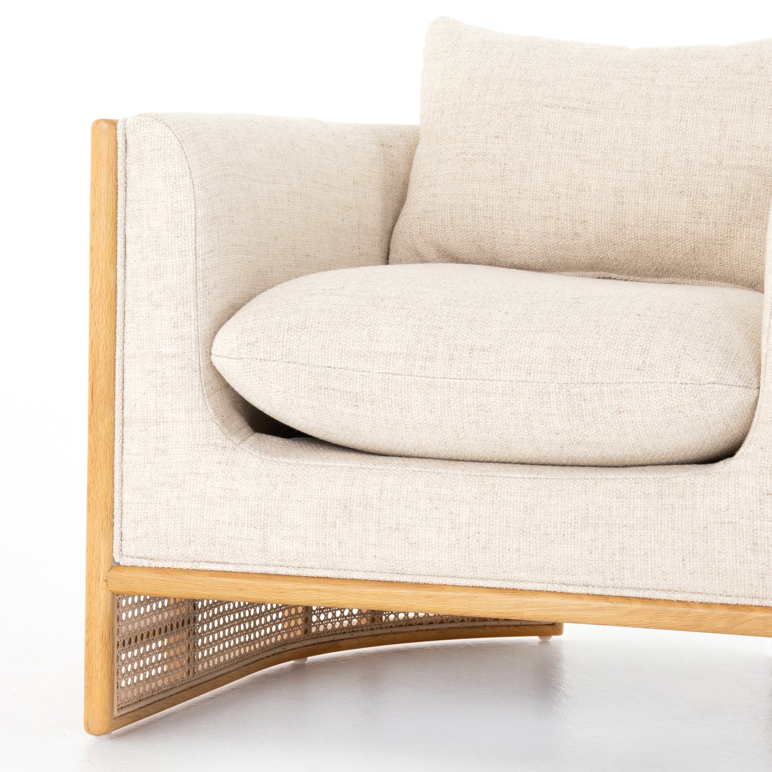 Thames Cream Fabric & Natural Cane with Natural Oak | June Chair | Valley Ridge Furniture