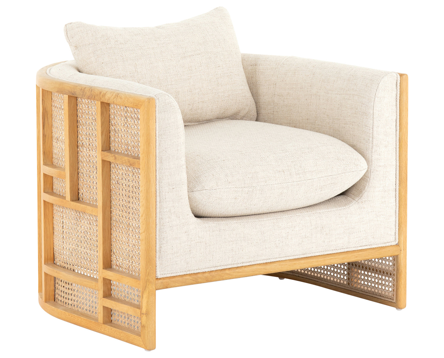 Thames Cream Fabric & Natural Cane with Natural Oak | June Chair | Valley Ridge Furniture