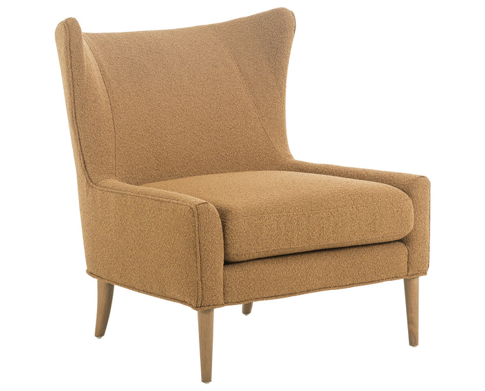Copenhagen Amber Fabric with Toasted Parawood | Marlow Wing Chair | Valley Ridge Furniture